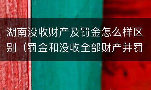 湖南没收财产及罚金怎么样区别（罚金和没收全部财产并罚）