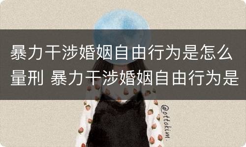 暴力干涉婚姻自由行为是怎么量刑 暴力干涉婚姻自由行为是怎么量刑的