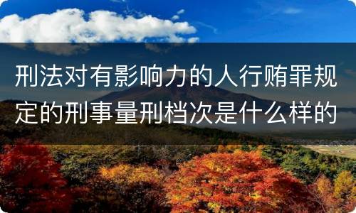 刑法对有影响力的人行贿罪规定的刑事量刑档次是什么样的
