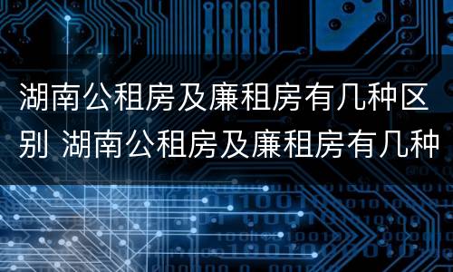 湖南公租房及廉租房有几种区别 湖南公租房及廉租房有几种区别图