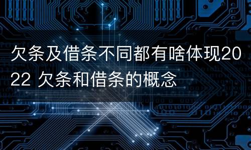欠条及借条不同都有啥体现2022 欠条和借条的概念