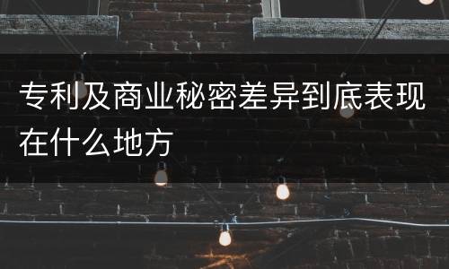 专利及商业秘密差异到底表现在什么地方