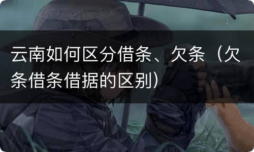云南如何区分借条、欠条（欠条借条借据的区别）