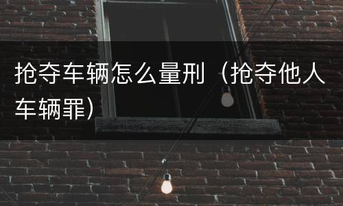 抢夺车辆怎么量刑（抢夺他人车辆罪）