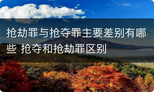 抢劫罪与抢夺罪主要差别有哪些 抢夺和抢劫罪区别