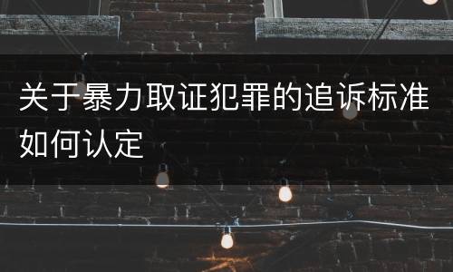 关于暴力取证犯罪的追诉标准如何认定