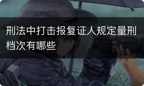 刑法中打击报复证人规定量刑档次有哪些