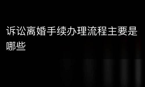 诉讼离婚手续办理流程主要是哪些