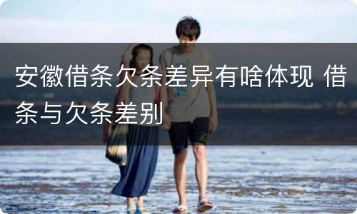 安徽借条欠条差异有啥体现 借条与欠条差别