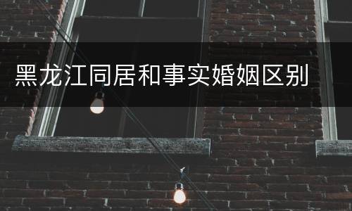 黑龙江同居和事实婚姻区别