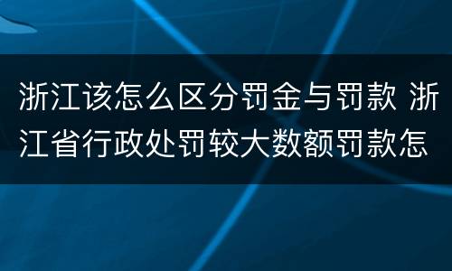 浙江该怎么区分罚金与罚款 浙江省行政处罚较大数额罚款怎么界定
