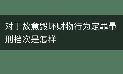 对于故意毁坏财物行为定罪量刑档次是怎样