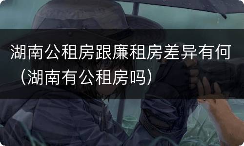 湖南公租房跟廉租房差异有何（湖南有公租房吗）