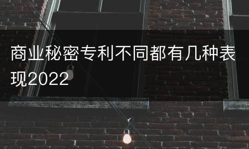 商业秘密专利不同都有几种表现2022