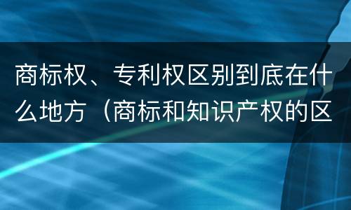 商标权、专利权区别到底在什么地方（商标和知识产权的区别）