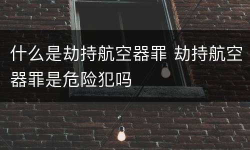 什么是劫持航空器罪 劫持航空器罪是危险犯吗