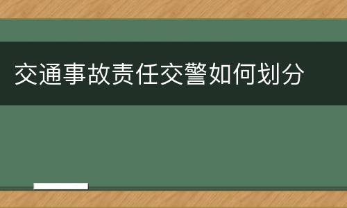 交通事故责任交警如何划分