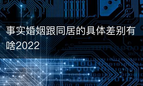 事实婚姻跟同居的具体差别有啥2022