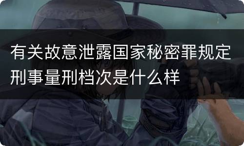 有关故意泄露国家秘密罪规定刑事量刑档次是什么样