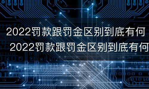 2022罚款跟罚金区别到底有何 2022罚款跟罚金区别到底有何不同