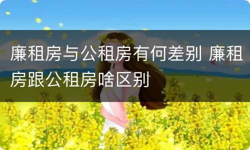 廉租房与公租房有何差别 廉租房跟公租房啥区别