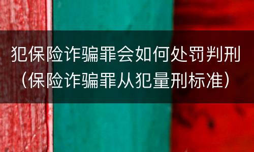犯保险诈骗罪会如何处罚判刑（保险诈骗罪从犯量刑标准）