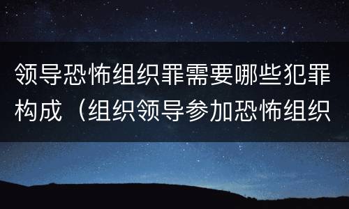 领导恐怖组织罪需要哪些犯罪构成（组织领导参加恐怖组织罪规定在我国刑法）