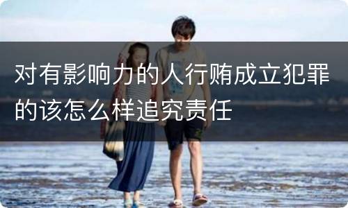 对有影响力的人行贿成立犯罪的该怎么样追究责任