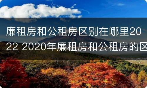 廉租房和公租房区别在哪里2022 2020年廉租房和公租房的区别