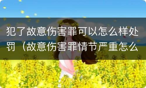 犯了故意伤害罪可以怎么样处罚（故意伤害罪情节严重怎么判刑）