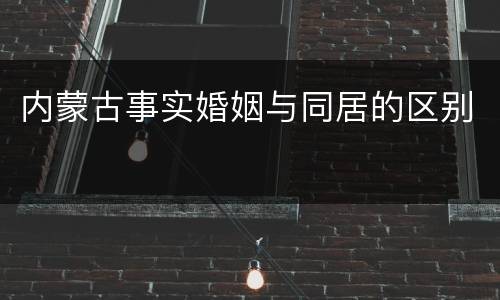 内蒙古事实婚姻与同居的区别