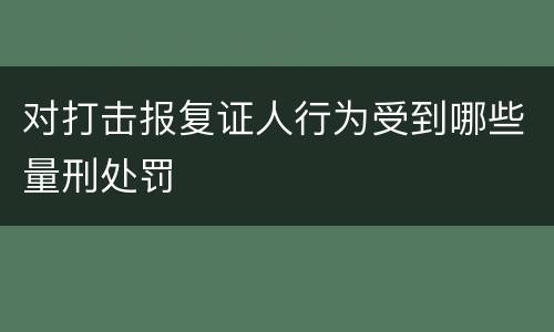 对打击报复证人行为受到哪些量刑处罚