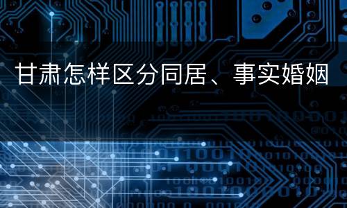 甘肃怎样区分同居、事实婚姻