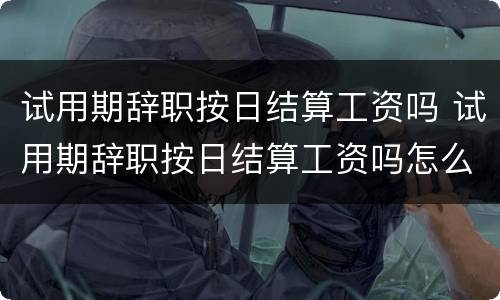 试用期辞职按日结算工资吗 试用期辞职按日结算工资吗怎么算