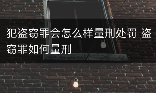 犯盗窃罪会怎么样量刑处罚 盗窃罪如何量刑