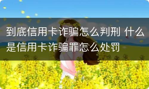 到底信用卡诈骗怎么判刑 什么是信用卡诈骗罪怎么处罚