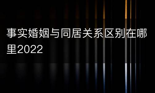 事实婚姻与同居关系区别在哪里2022