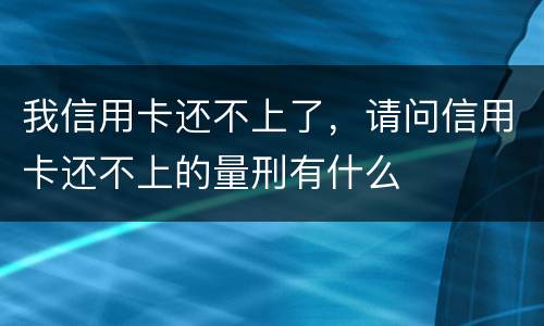 我信用卡还不上了，请问信用卡还不上的量刑有什么