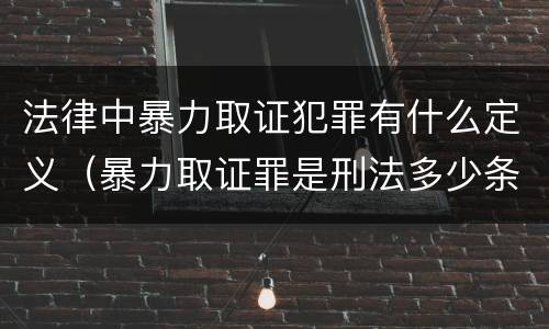 法律中暴力取证犯罪有什么定义（暴力取证罪是刑法多少条）