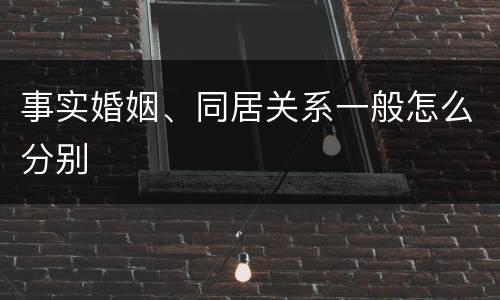 事实婚姻、同居关系一般怎么分别