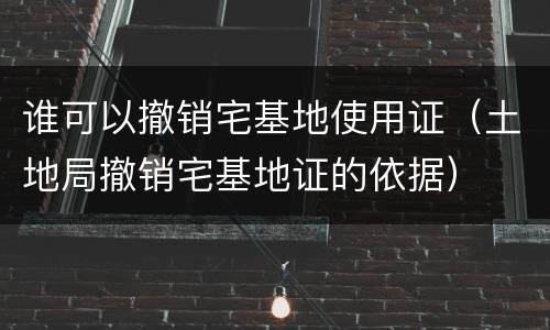 谁可以撤销宅基地使用证（土地局撤销宅基地证的依据）