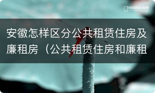 安徽怎样区分公共租赁住房及廉租房（公共租赁住房和廉租房的区别）