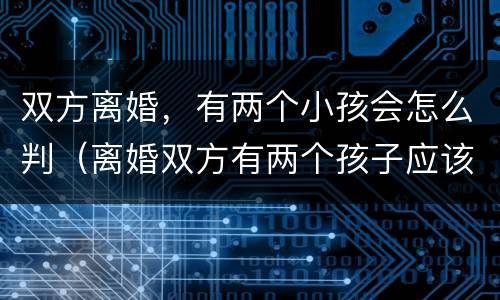 双方离婚，有两个小孩会怎么判（离婚双方有两个孩子应该怎么判）