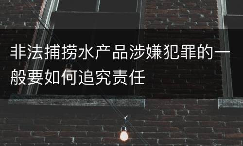 非法捕捞水产品涉嫌犯罪的一般要如何追究责任