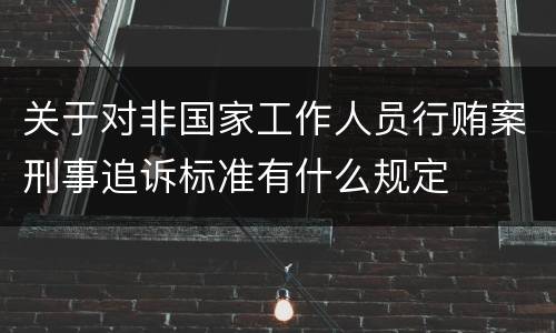 关于对非国家工作人员行贿案刑事追诉标准有什么规定
