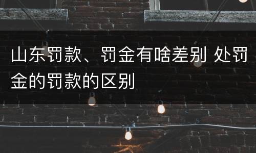 山东罚款、罚金有啥差别 处罚金的罚款的区别