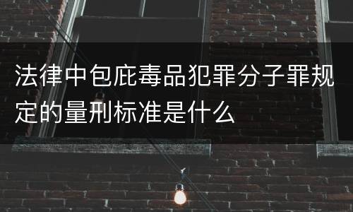 法律中包庇毒品犯罪分子罪规定的量刑标准是什么