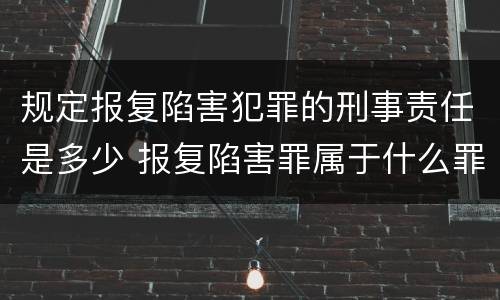 规定报复陷害犯罪的刑事责任是多少 报复陷害罪属于什么罪