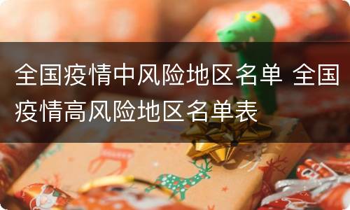 全国疫情中风险地区名单 全国疫情高风险地区名单表