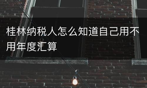 桂林纳税人怎么知道自己用不用年度汇算